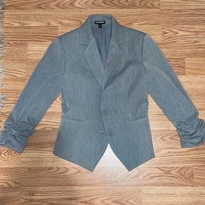 Express Ruched Sleeve Black Blazer